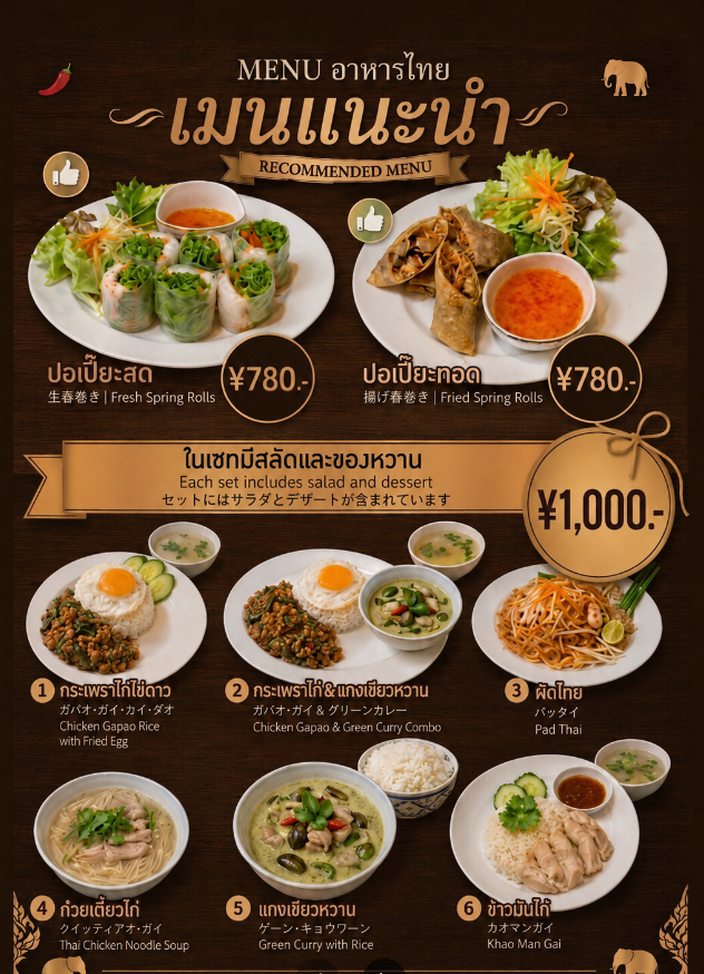 おすすめタイ料理メニューの写真